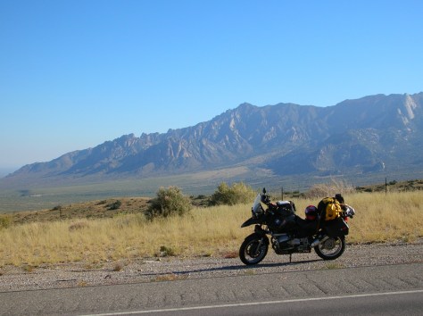 Endurance eastbound on I-70 overlooking the mountains near Organ, New Mexico.