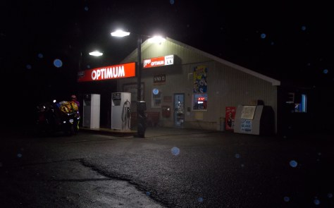 Fueling up in the rain.